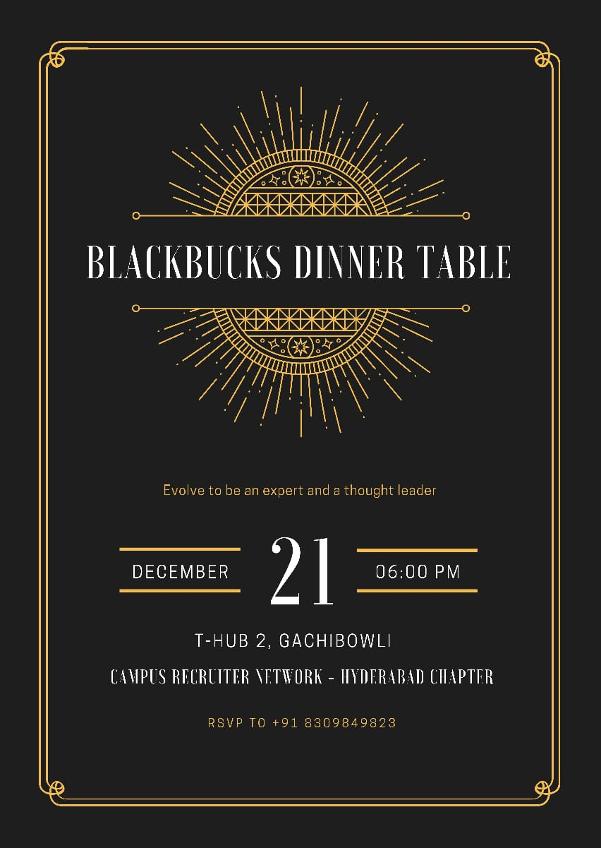 Blackbucks Dinner Table - Campus Recruiter Network